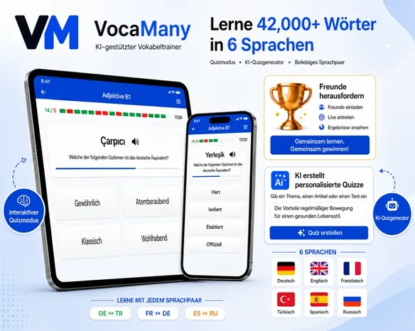 VocaMany vocabulary quiz on Android