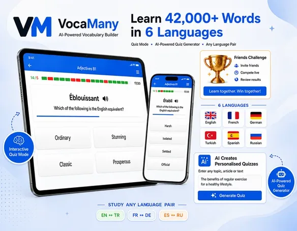 VocaMany vocabulary quiz on Android