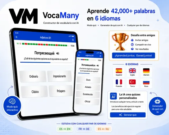 VocaMany vocabulary quiz on Android