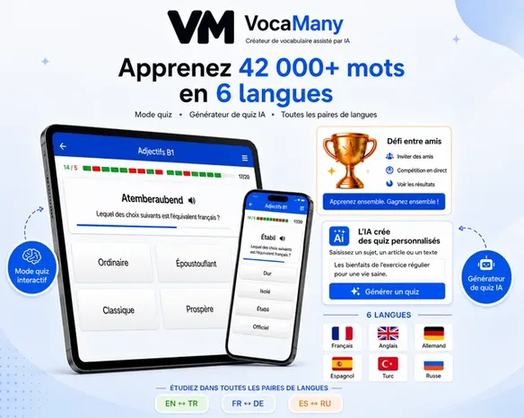 VocaMany vocabulary quiz on Android